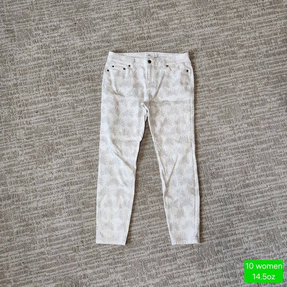 Vineyard Vines women's palm white gray denim pants size 10
